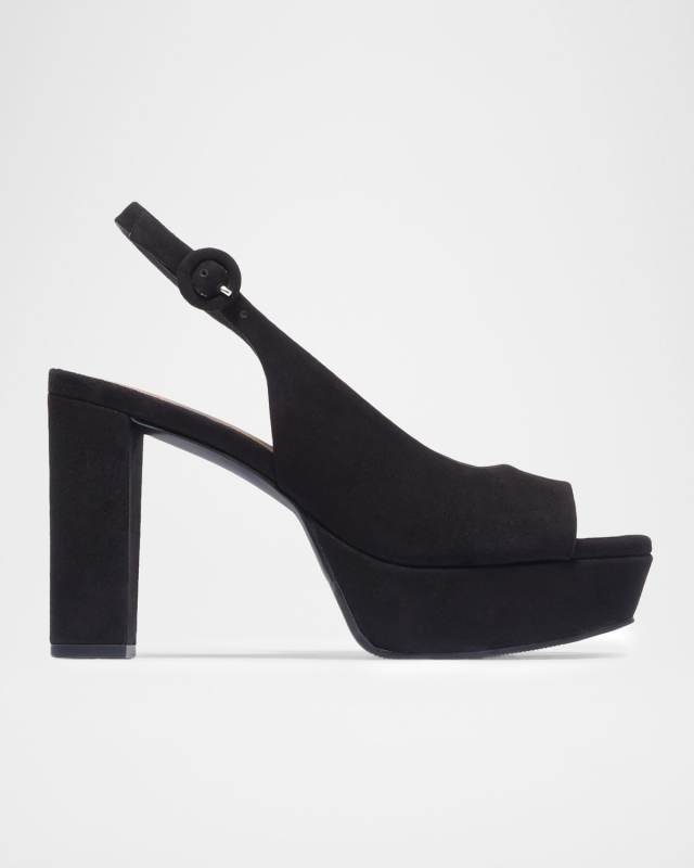 Vega Suede Platform Peep-Toe Pumps